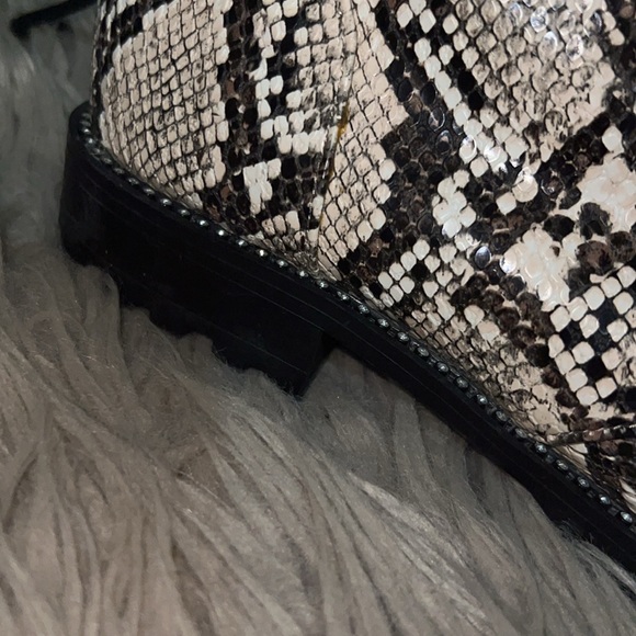Snake skin Boots from EXPRESS. They are black and cream colored. Have been worn. - Picture 10 of 10